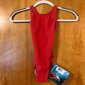 Dolfin Competition LTF Series Swim Suit Red Swimsuit Girls Juniors Size 22 NWT
